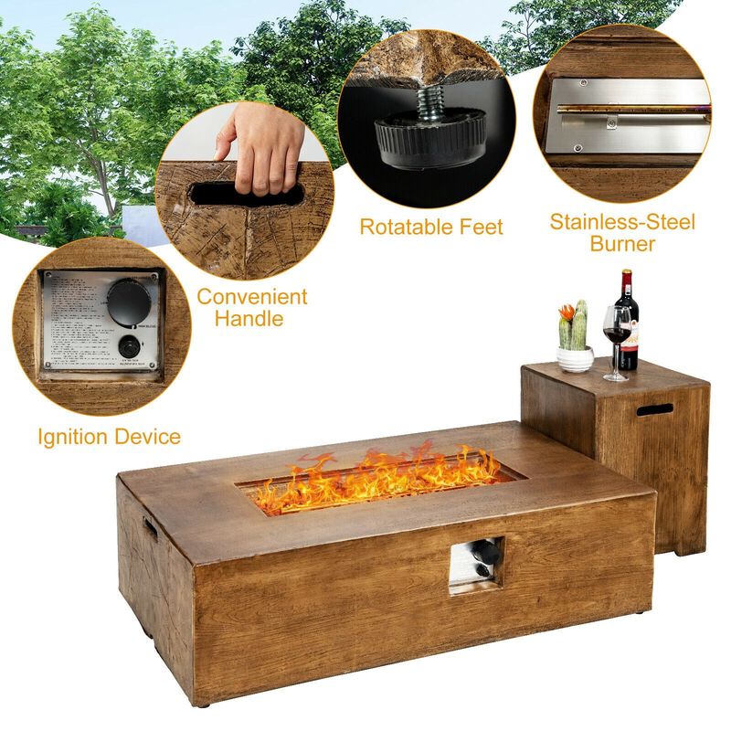 Mondawe 48" Fire Pit Set - 50K BTU with Tank Holder & Cover