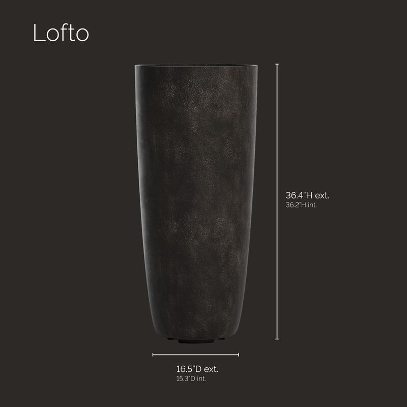 COSAPOTS Lofto Tall Planter - Fiberglass Indoor/Outdoor and Weather-Resistant Large Planter