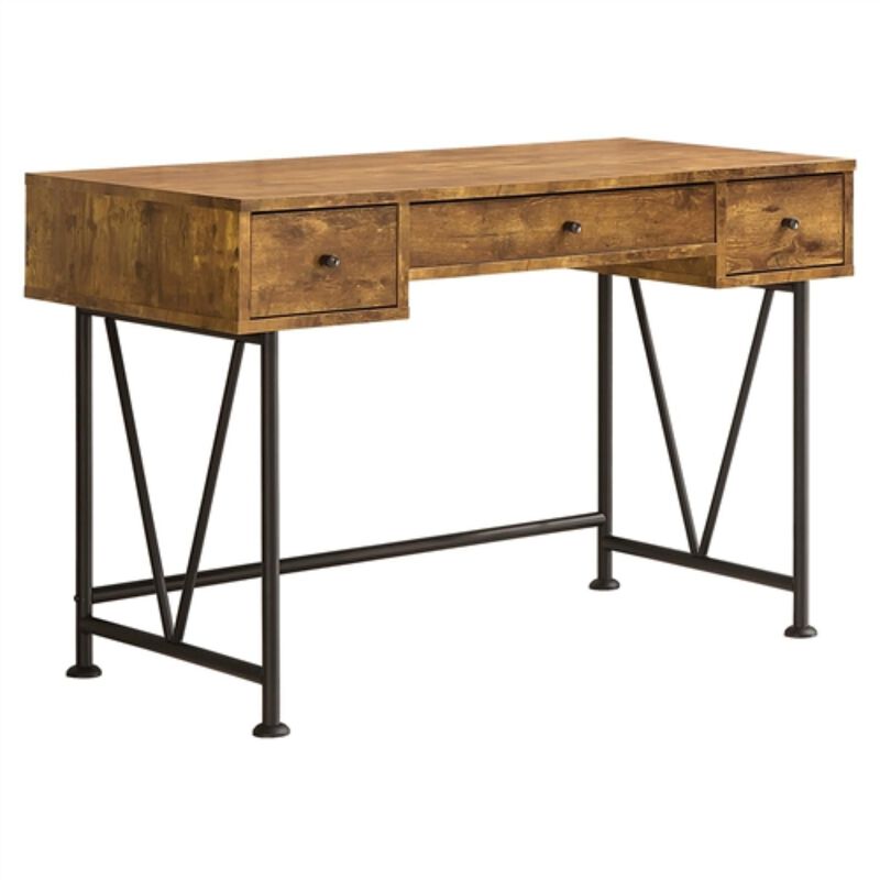 Hivvago Farmhouse Rustic Home Office 3 Drawer Writing Desk