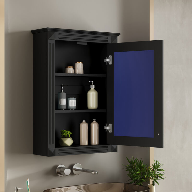 ELEMENT ACE 20 Inch Wall Mounted Bathroom Storage Cabinet with Mirror and Adjustable Shelves - Modern Space Saving Medicine Cabinet image number 5
