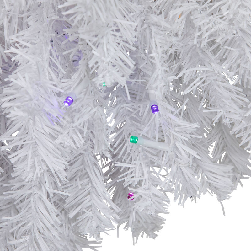 Pre-Lit White Pine LED Artificial Christmas Wreath - 36-Inch  Multicolor Lights image number 4