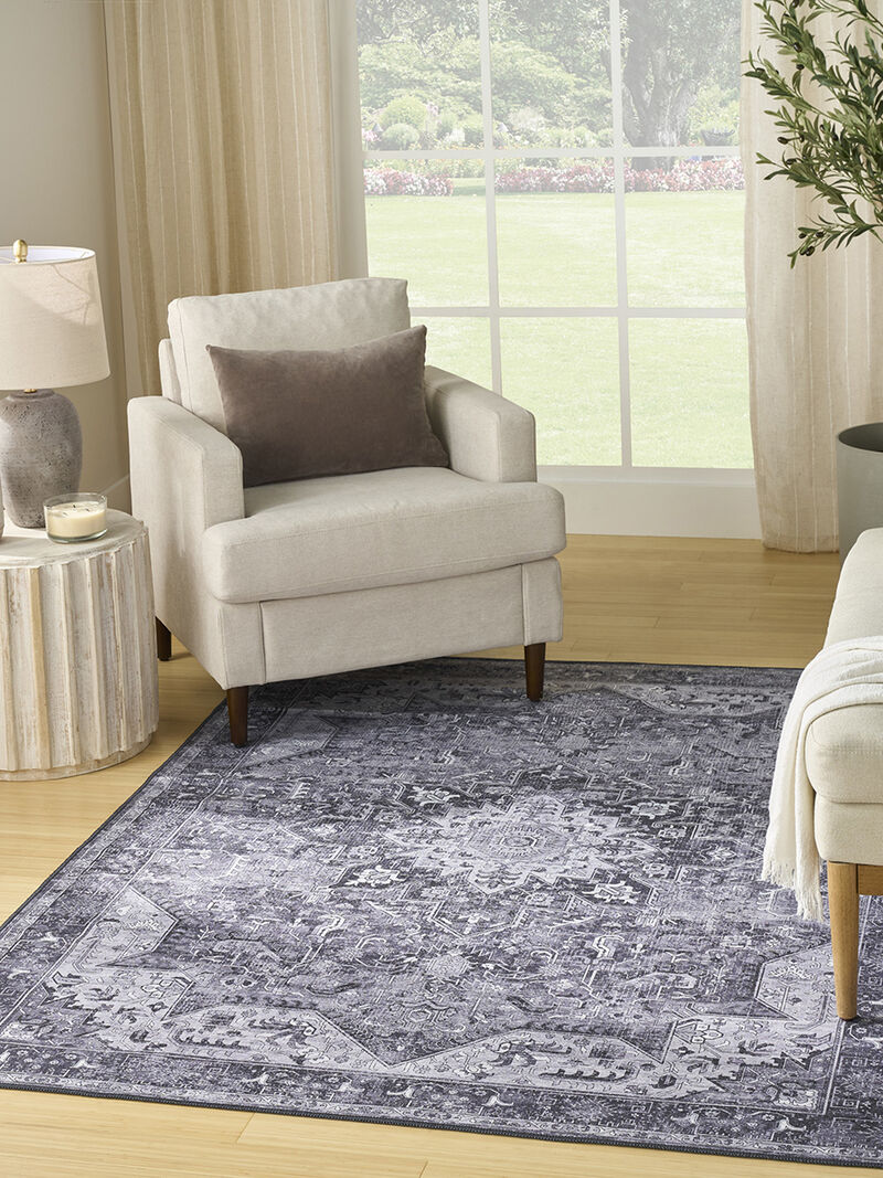 Nourison Washables NWB15 Charcoal/Gray 4' x 6' Rug