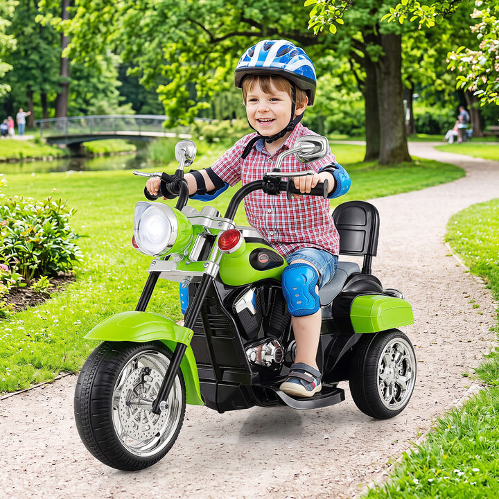 6V Toddler Electric Ride-On Bike with 3 Wheels, Horn and Front Headlight