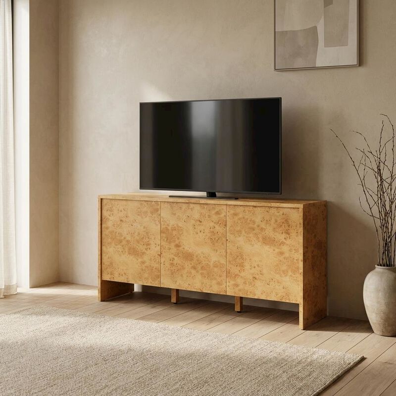 Burl Wood Sideboard with Spacious Storage and Elegant Finish image number 4