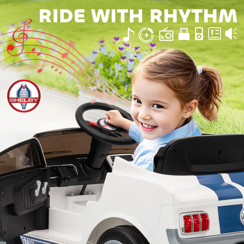 BreeBe Licensed Ford Shelby GT 350 Kids Ride On Car with Remote Control, Adjustable Speed, MP3, Smooth Start, LED Lights image number 6