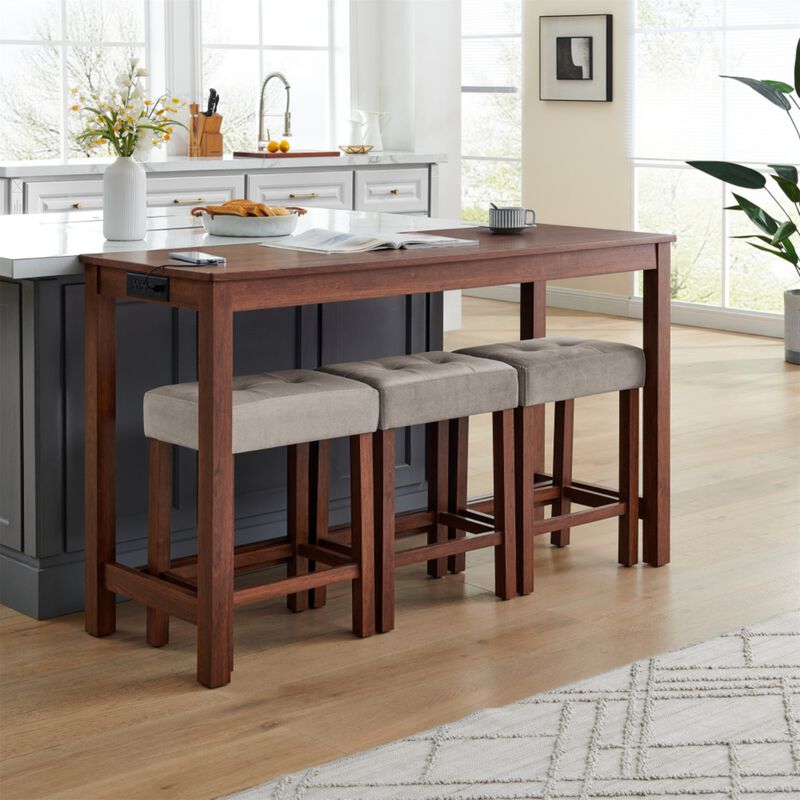 Peldze 4‑Piece Industrial Bar Table Set image number 2