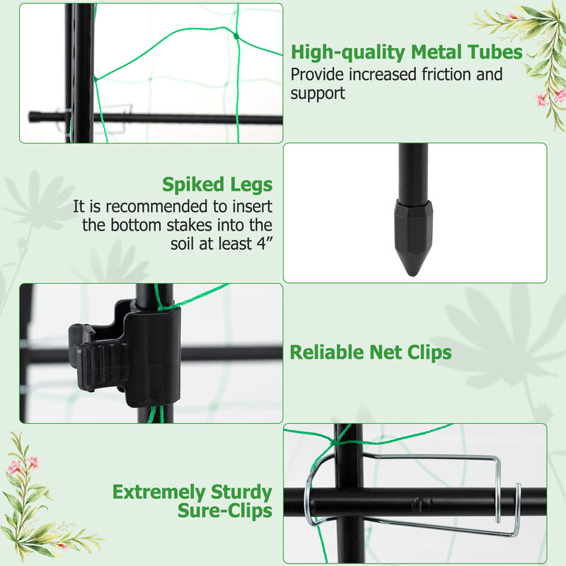 U-Shaped Tall Garden Arched Trellis for Climbing Plants