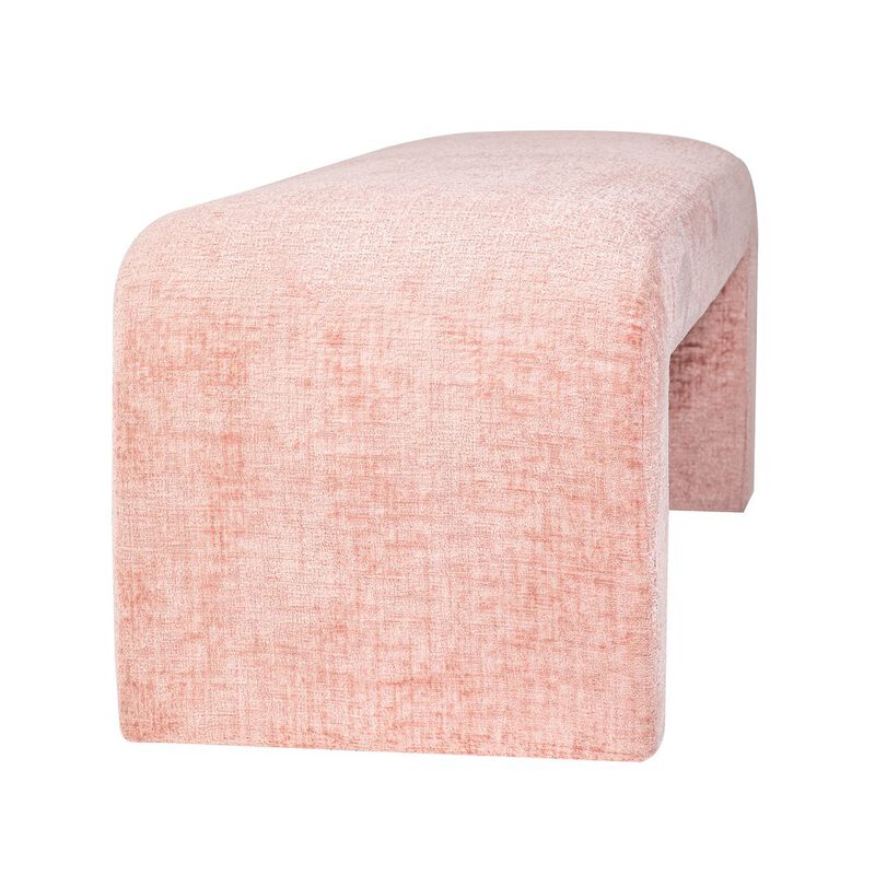 Jofran Sophia Modern Luxury Curved Upholstered Waterfall Jacquard Bench - Small