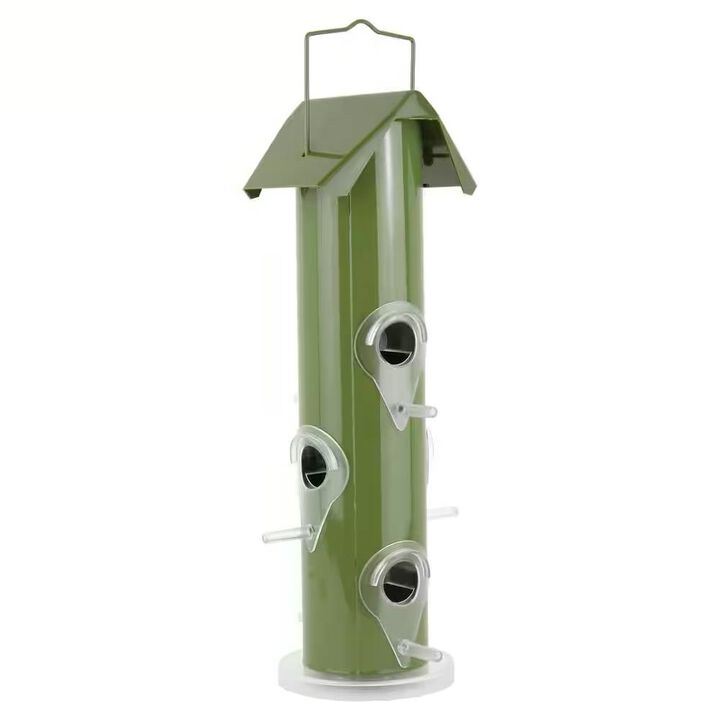 Patio & Garden Hanging Metal Bird Feeder with 6 Perches – Tube Design