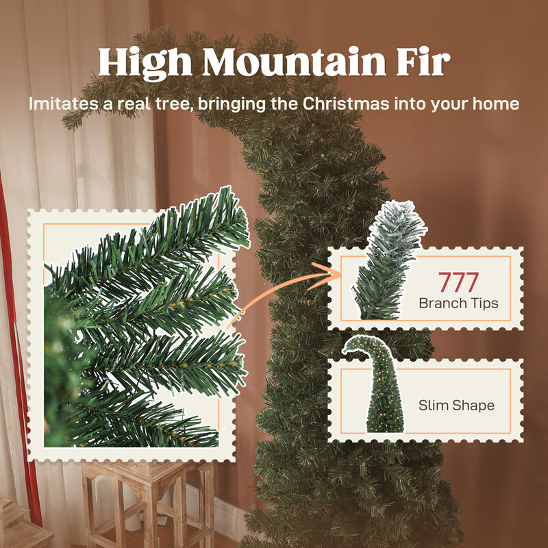 BreeBe 7 ft Prelit Christmas Tree with 300 LED Lights and Metal Stand image number 6