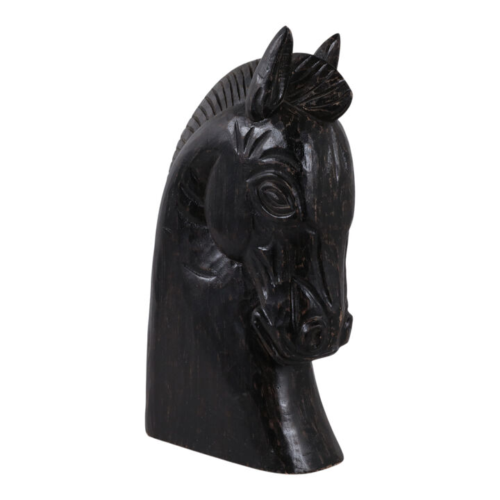 16x10" Trojan Horse Head Antiqued, Black