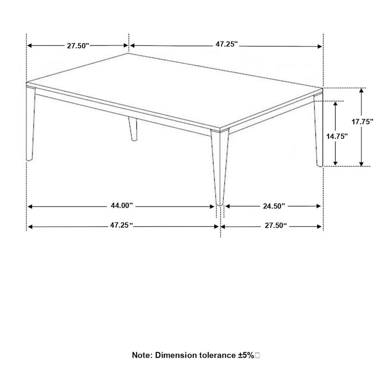 Coaster Co. of America Mozzi Rectangular Faux Marble Coffee Table Grey and Black