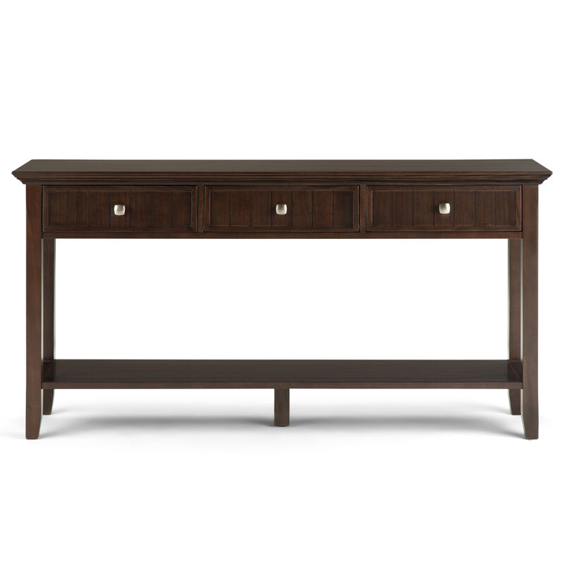 Acadian 60 inch Wide Solid Wood Wide Console Sofa Table in Brunette Brown image number 2
