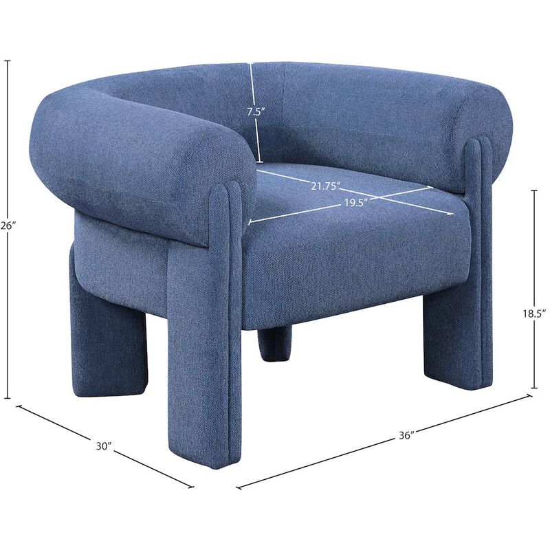 Meridian Furniture Stefano Navy Polyester Fabric Accent Chair