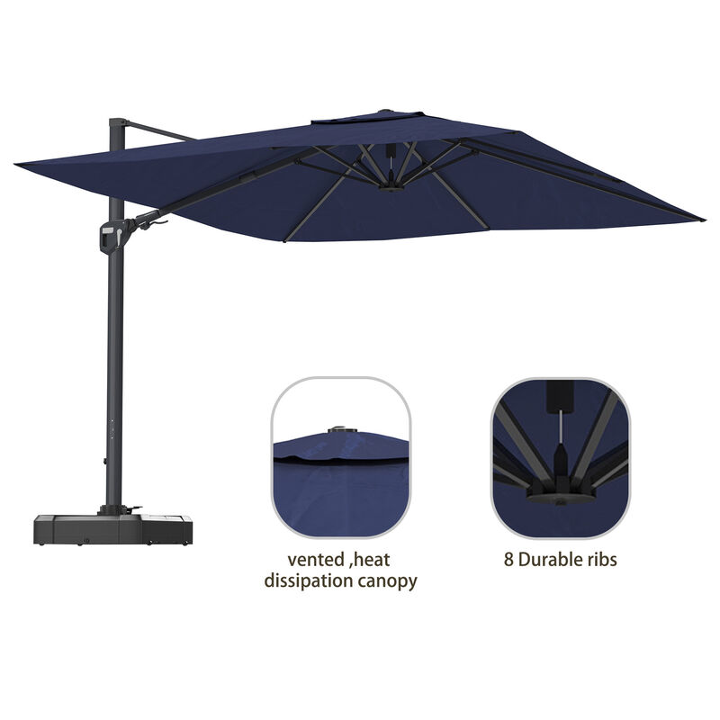 11ft Cantilever Patio Umbrella Square Umbrella Outdoor Patio Offset Patio Umbrella Large Outdoor Umbrella Pool Umbrella for Backyard Garden Deck Pool11ft Cantilever Patio Umbrella Square Umbrella Outdoor Patio Offset Patio Umbrella Large Outdoor Umbrella Pool Umbrella for Backyard（Without Base） image number 7