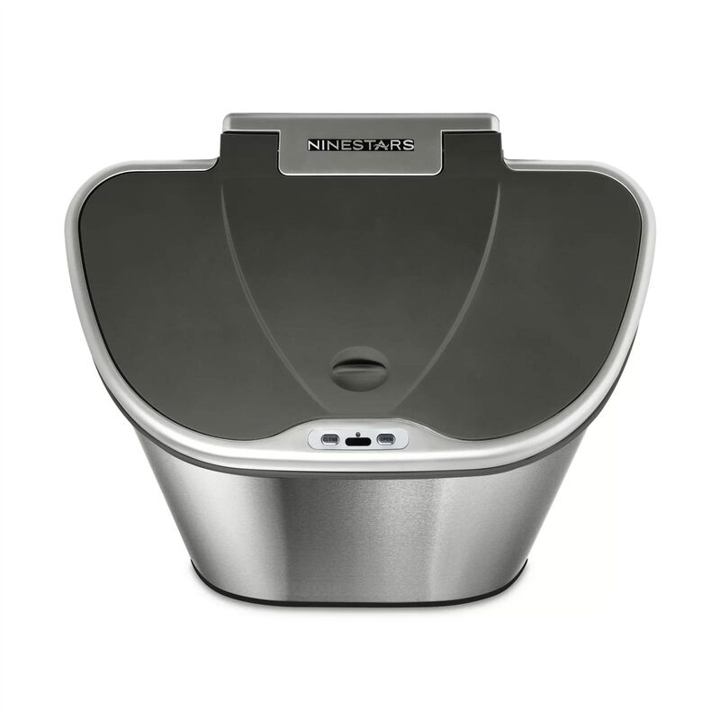 Hivvago Dual Stainless Steel 18-Gallon Trash Can Recycle Bin with Motion Sensor Lid