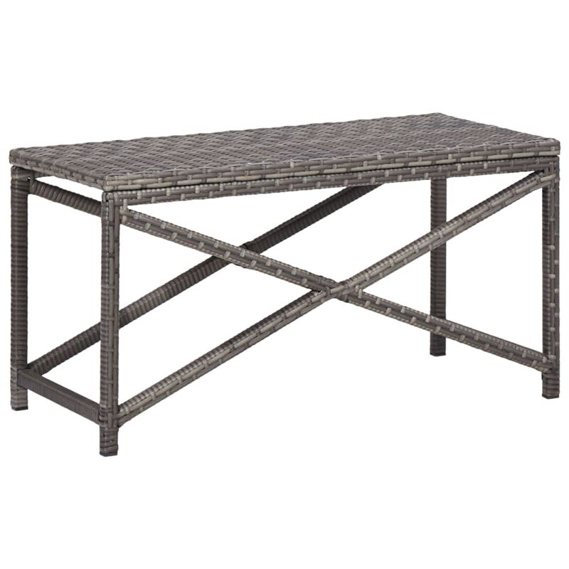 vidaXL Garden Bench 31.5" Poly Rattan Gray