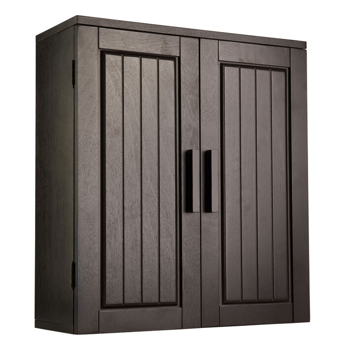 Teamson Home Catalina Removable Wooden Wall Cabinet with 2 Doors- Espresso