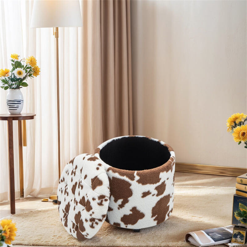 Round Storage Ottoman image number 9