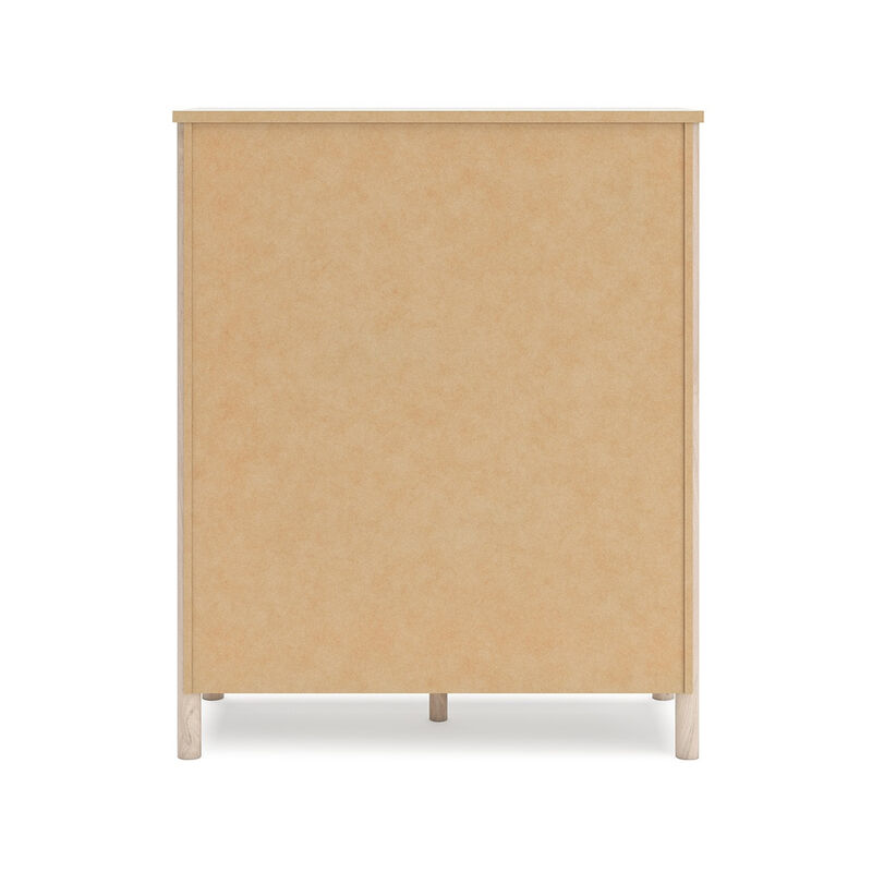 Mooran Tall Dresser Chest, 5 Drawers, Marble Finish Top, Brown Beige - Benzara