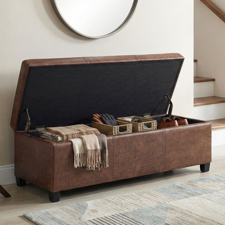Simpli Home Avalon Storage Ottoman Bench