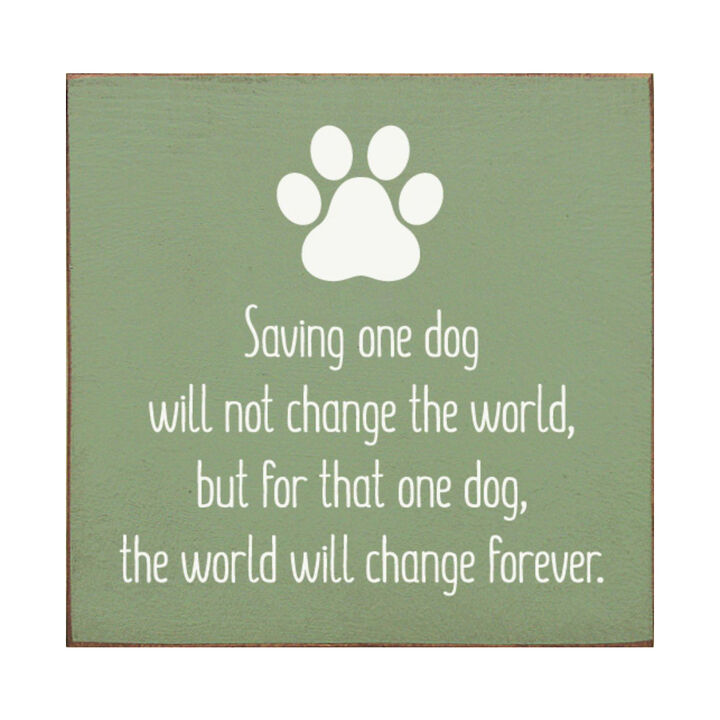 Inspirational Dog Rescue Wall Decor Wooden Sign for Pet Lovers
