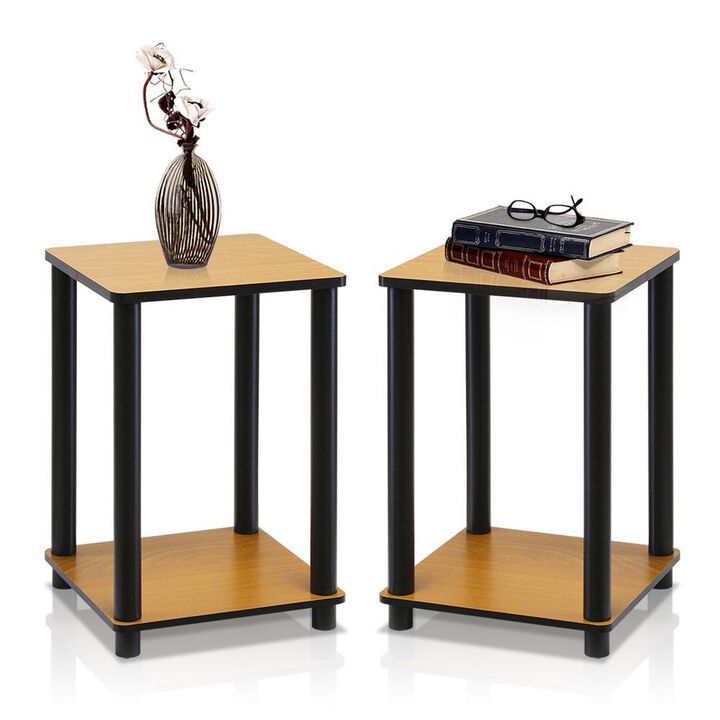 Furinno Turn-N-Tube End Table Corner Shelves, Set of 2