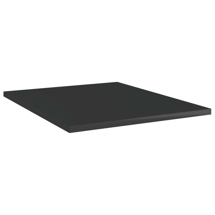 vidaXL Bookshelf Boards 4 pcs High Gloss Black 15.7"x19.7"x0.6" Chipboard