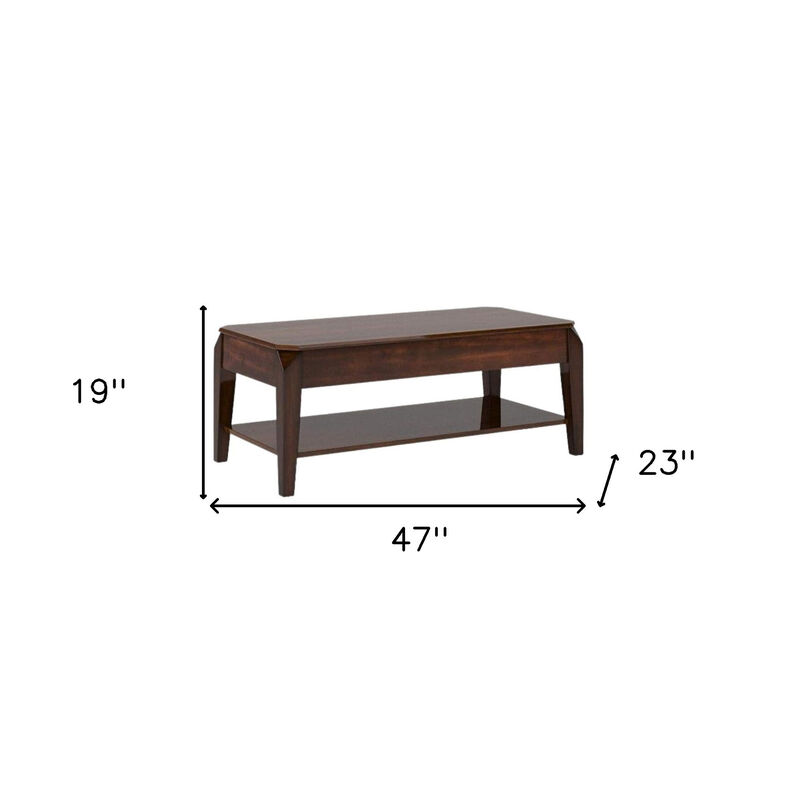 Lift Top Coffee Table with Storage Shelf for Living Room Organization