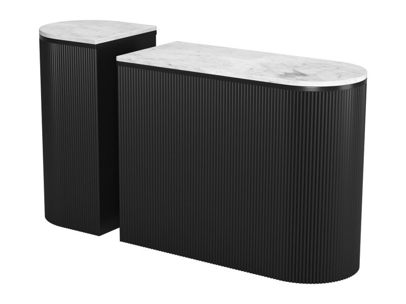 Ormara Console Table Set (2-Piece) White & Black