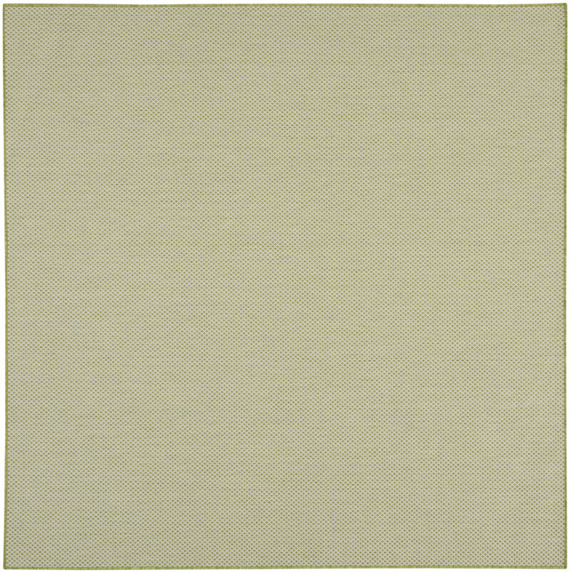 HomeRoots 6' Ivory And Green Square Geometric Indoor Outdoor Area Rug image number 0