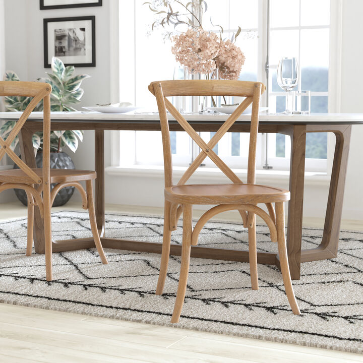 Wood Cross Back Chairs