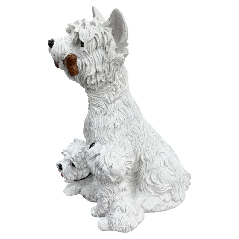 Vodcur 3 West Highland White Terrier Garden Statues image number 4