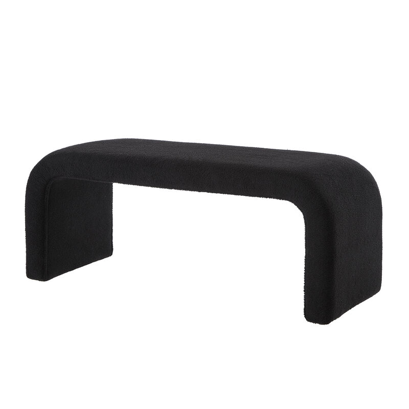 Merax Set of 3 U-Shaped Modern Bench Teddy Ottoman Bench image number 4