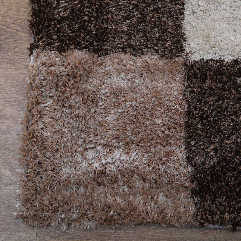 RUGSOTIC CARPETS HAND TUFTED SHAG POLYESTER ECO-FRIENDLY AREA RUGS  - Rectangle, Size, Geometric Modern Design, High Pile Thick Handmade Anti Skid Rugs for Living Room K00018 image number 4