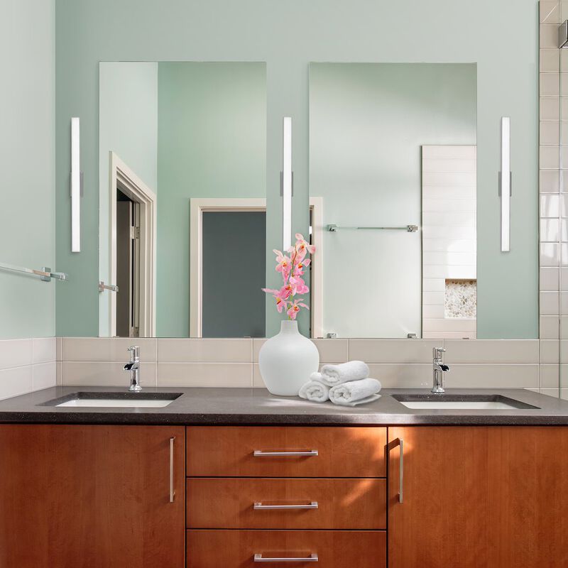 VONN Lighting Integrated AC LED ADA Compliant Bathroom Wall Lighting Fixture in Silver