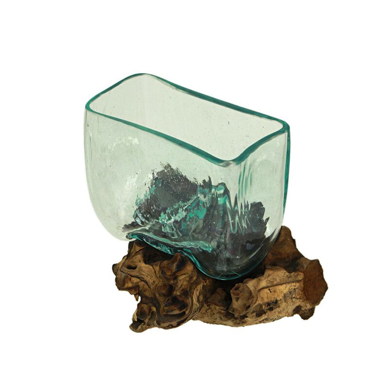 Teak Driftwood Decorative Bowl Vase, 575 High, Home And Patio Decor image number 4