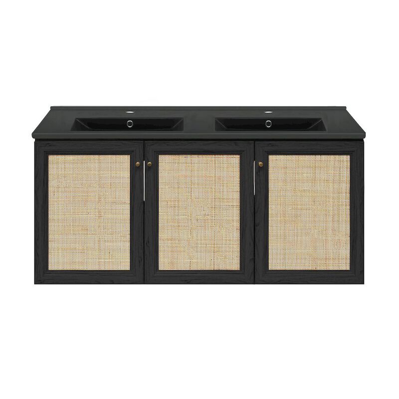 Classe 48" Wall-Mounted Bathroom Vanity with Double Basin Sink Top image number 0