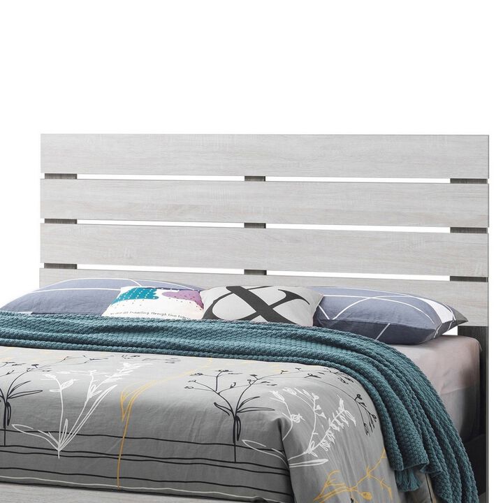 Eastern King Bed with Panel Headboard and Footboard, White-Benzara