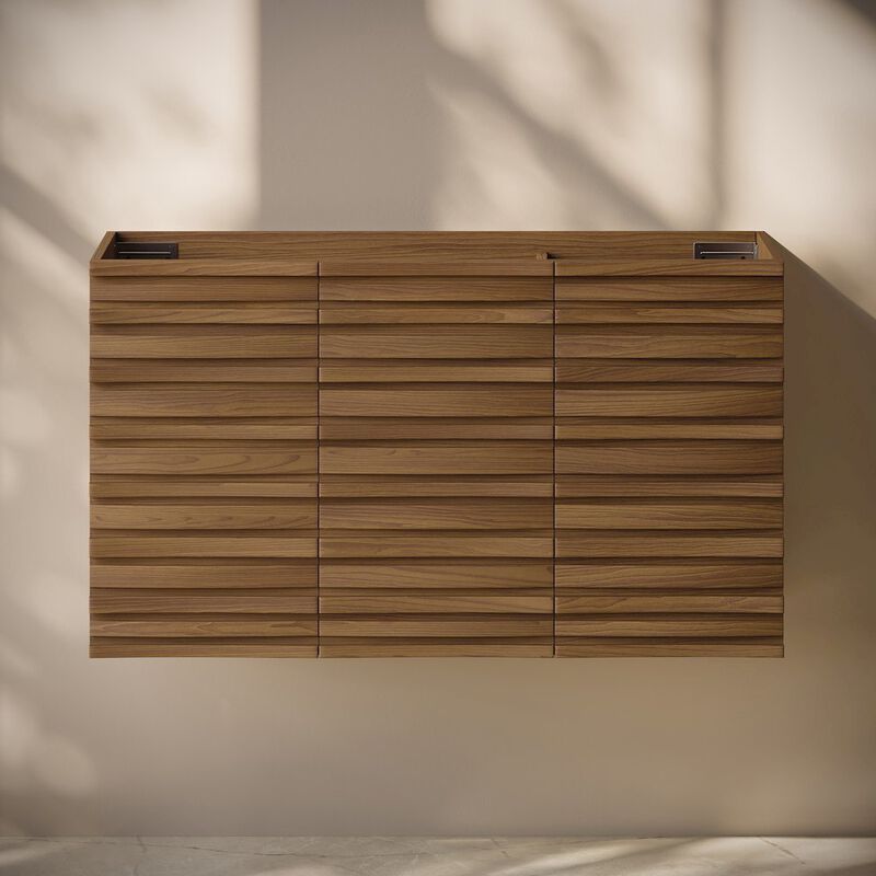 Cascade 36" Wall-Mounted Bathroom Vanity Cabinet without Top in Brown Oak image number 5