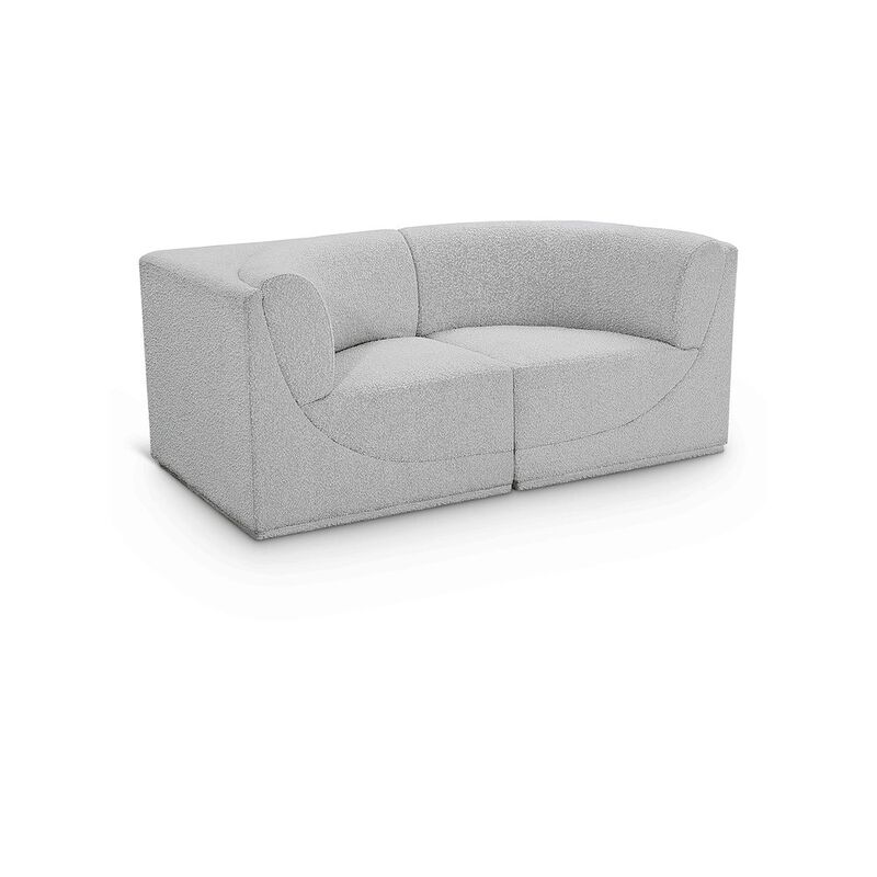 Meridian Furniture Ollie Grey Boucle Fabric Modular Sofa
