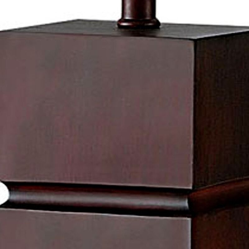 Hivvago 27" Brown Bedside Table Lamp With White Shade