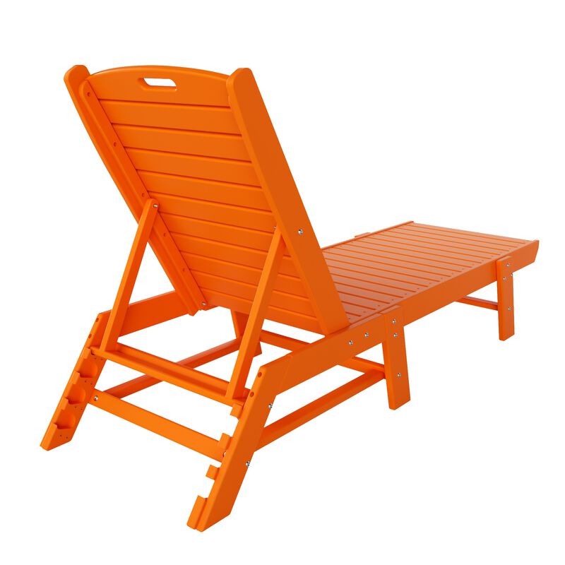 Reclining Outdoor Patio Adjustable Chaise Lounge Chair