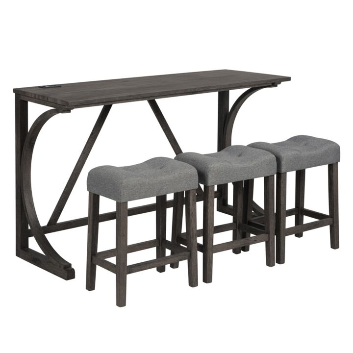 Bunkja Farmhouse Counter‑Height Bar Dining Set