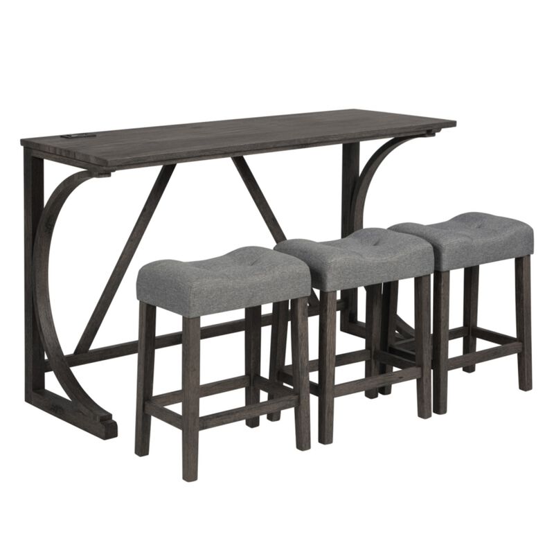 Bunkja Farmhouse Counter‑Height Bar Dining Set image number 0