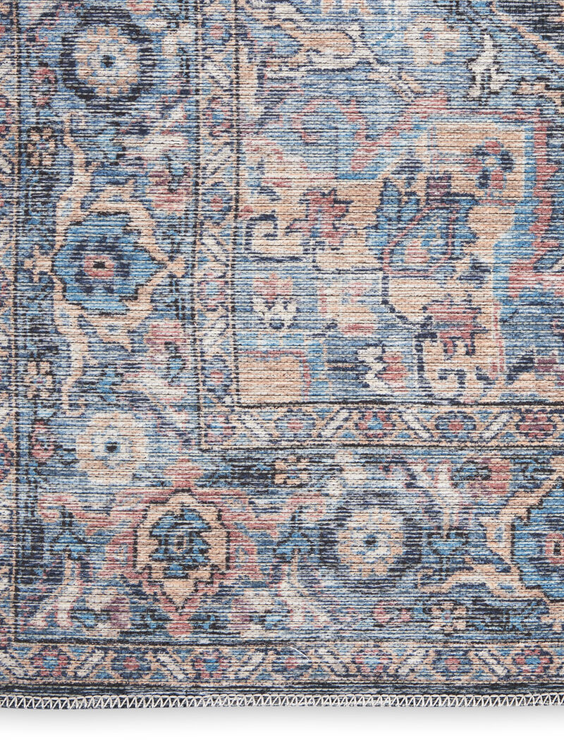 Machine Washable Series 1 SR101 Light Blue/Multicolor 7'10" x 9'10" Rug