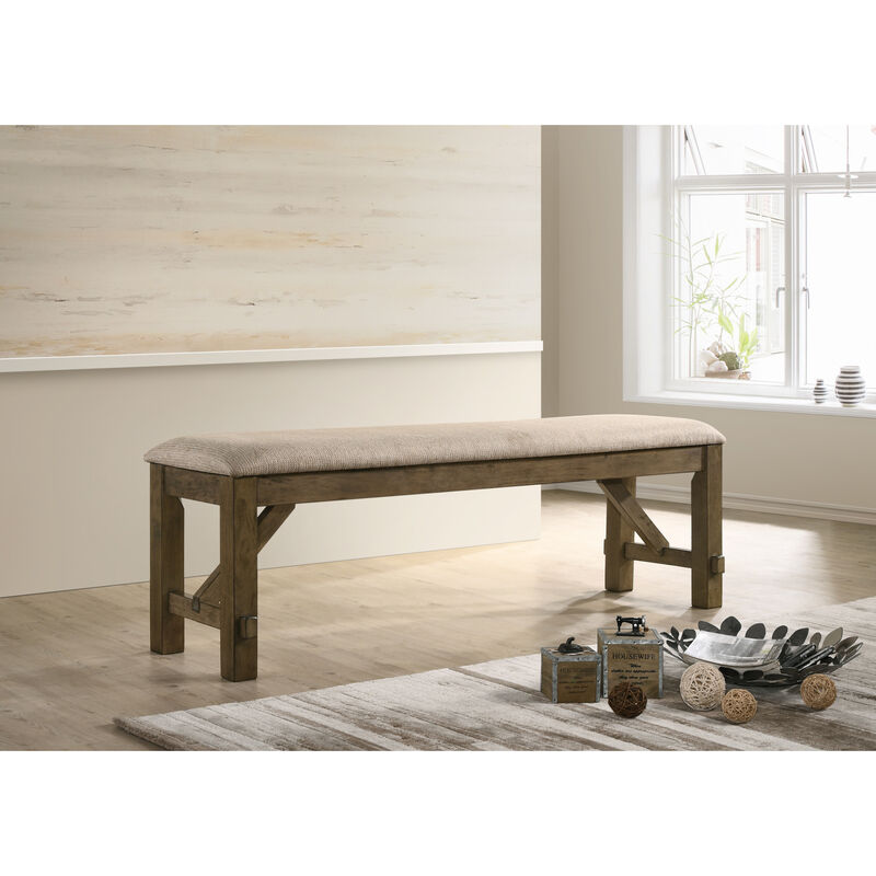 Streamdale Wood Fabric Upholstered Dining Bench image number 1