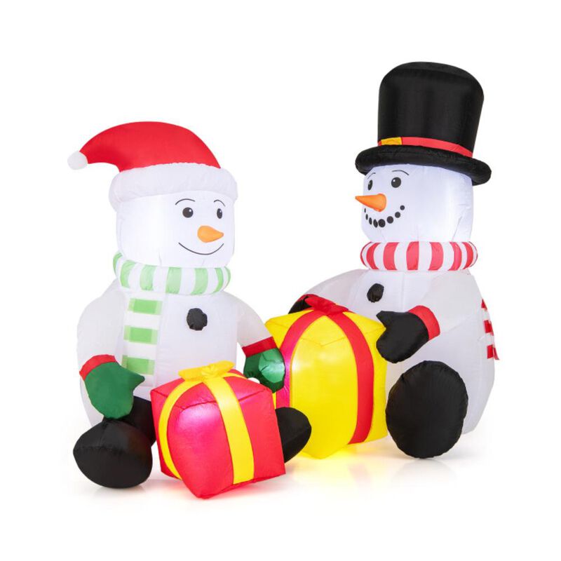 Hivvago 5 Feet 2 Cute Blow-up Snowman Christmas Inflatables with Gift Boxes