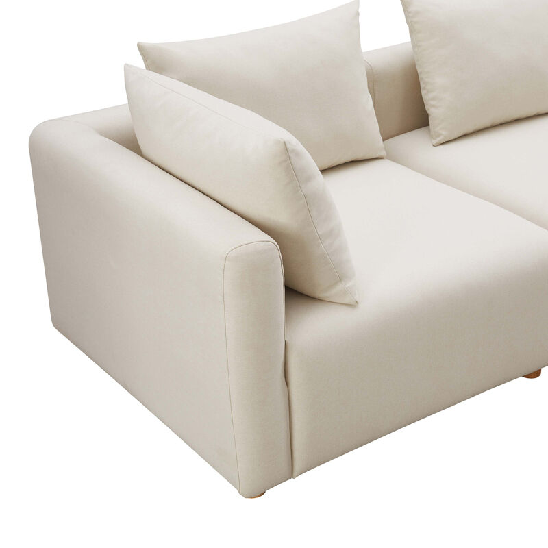 Hangover Linen Cream Loveseat