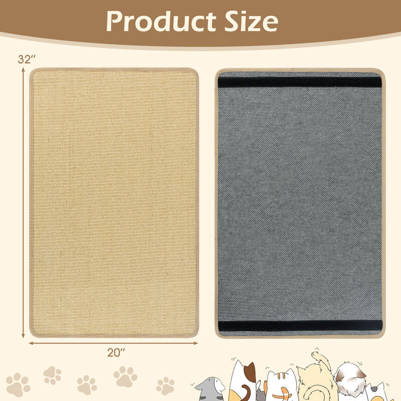 4 Piece Cat Scratching Pad Set for Indoor Cat Activity-Natural image number 2